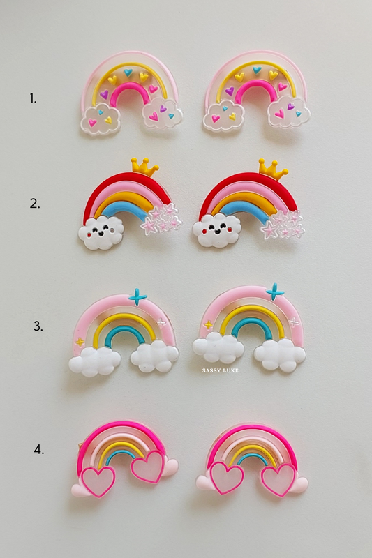 Jelly Rainbow Hair Clips 2pcs