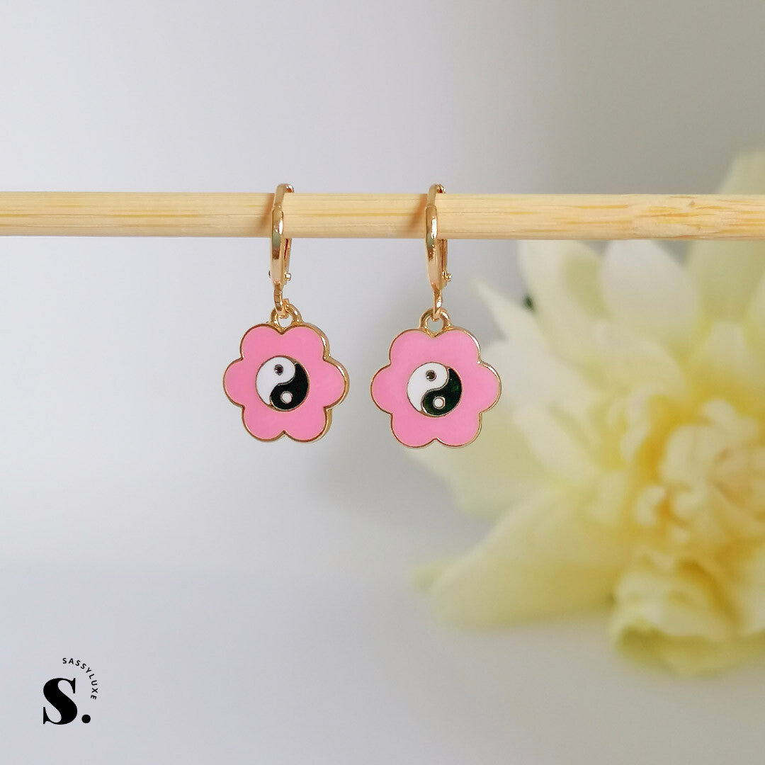 Flower Yin & Yang Earrings