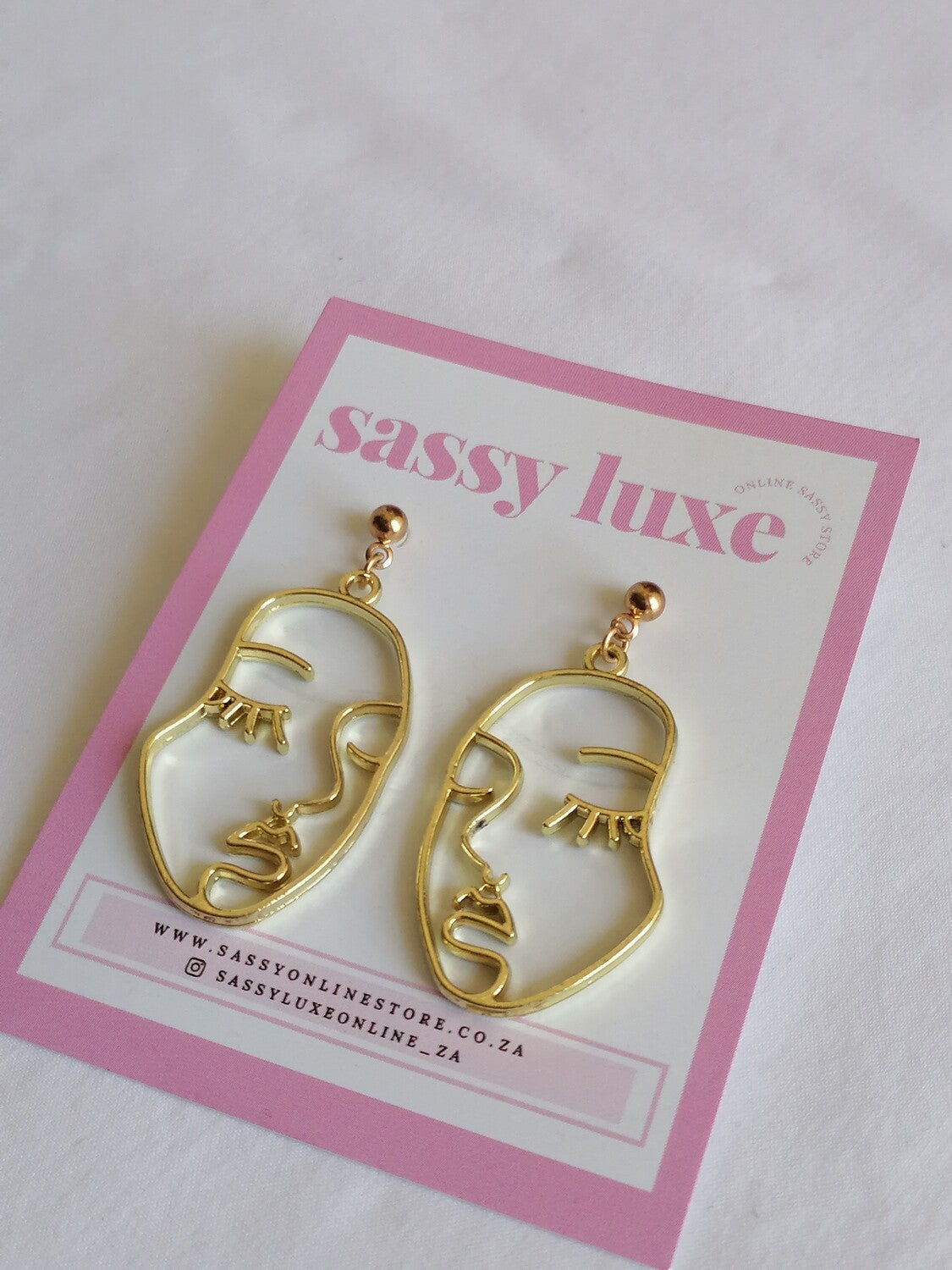 Hollow Face Drop Earrings