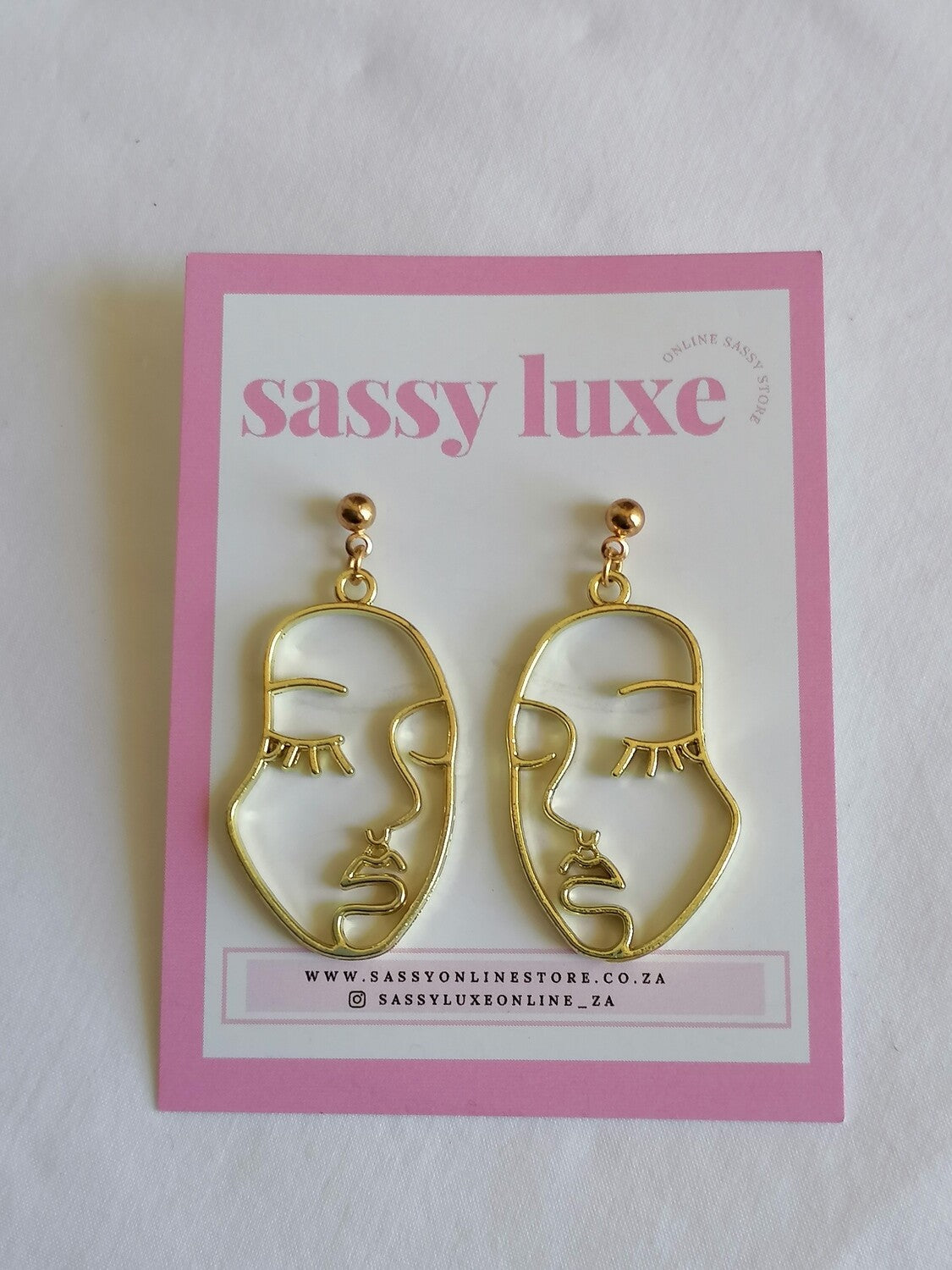 Hollow Face Drop Earrings