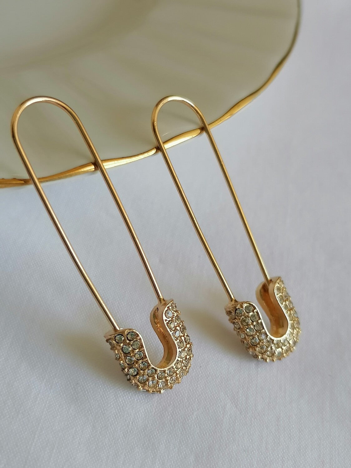 Cubic Pin Hoop Earrings