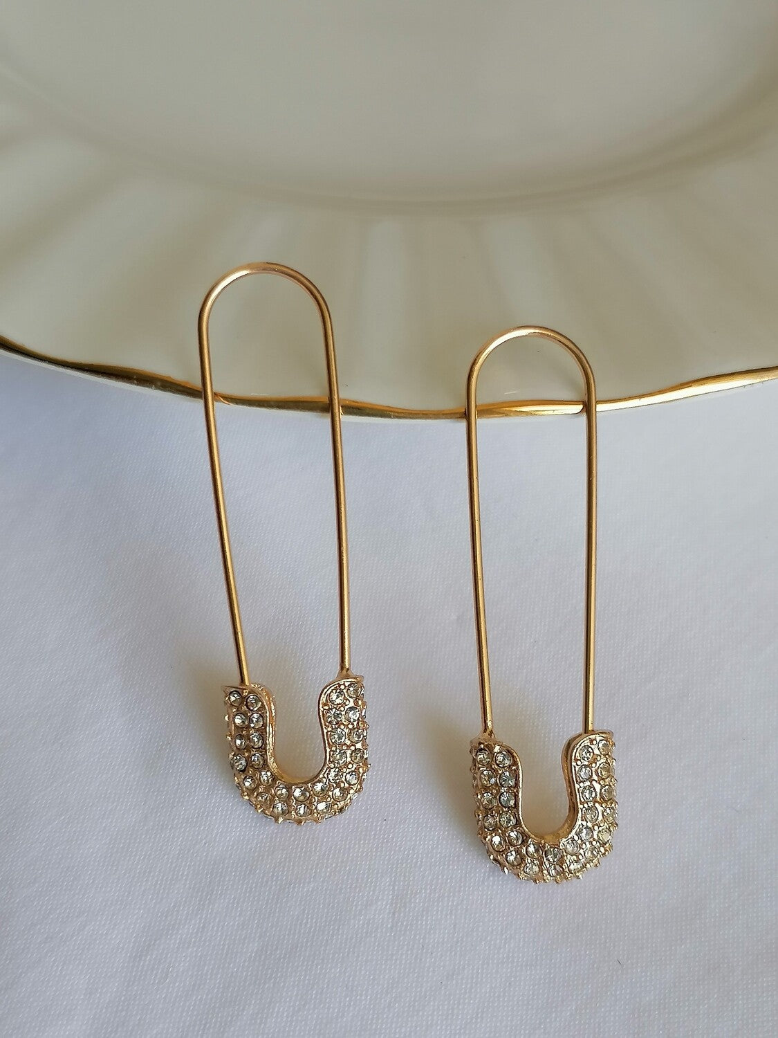 Cubic Pin Hoop Earrings