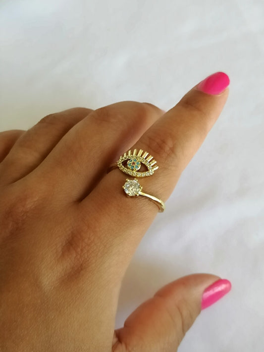 Evil Eye Cuff Ring