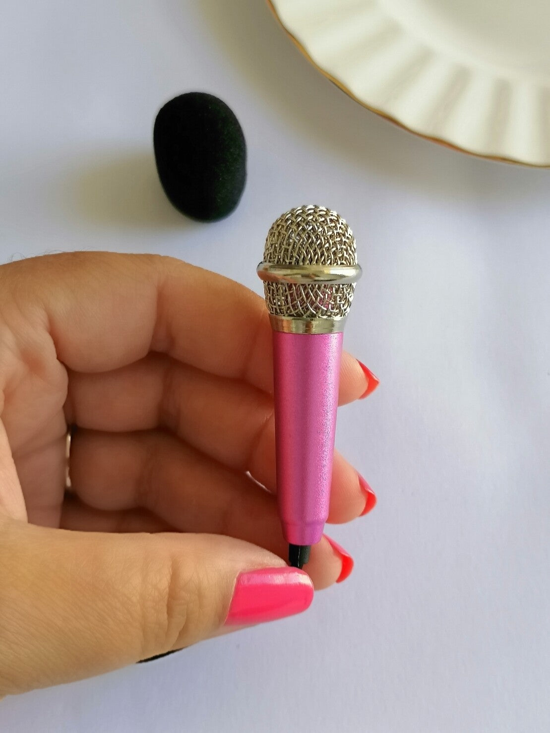 Mini Phone Microphone - Hot Pink