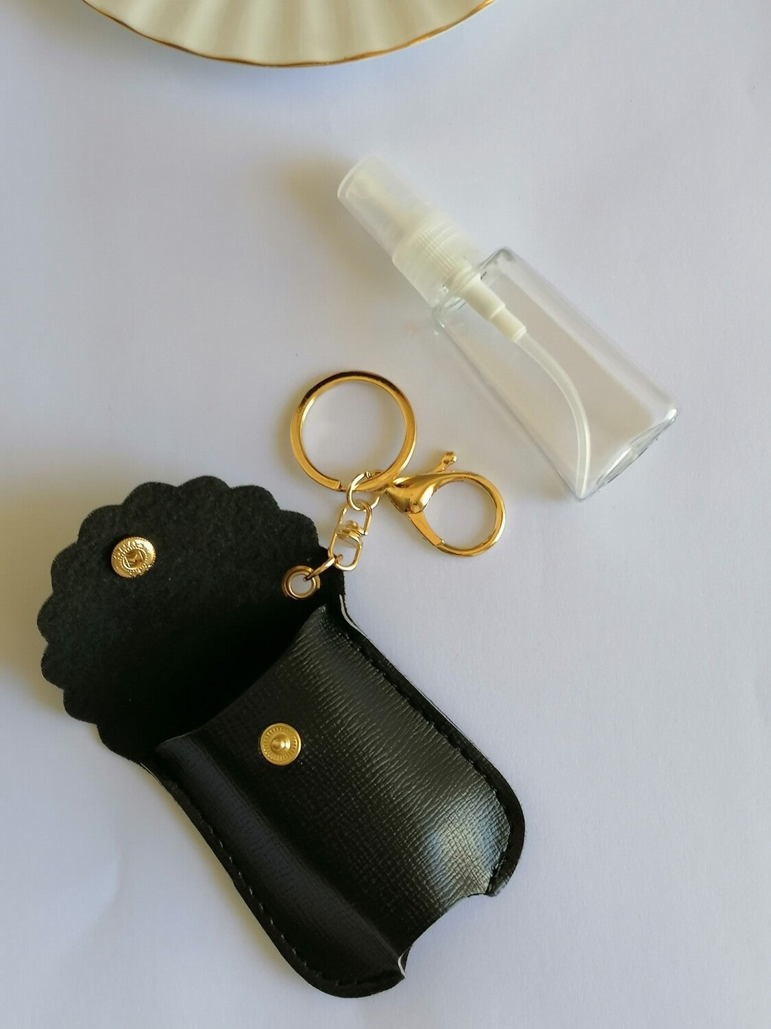 Hand Sanitizer Bottle Holder Bag Keyring (includes spray bottle)