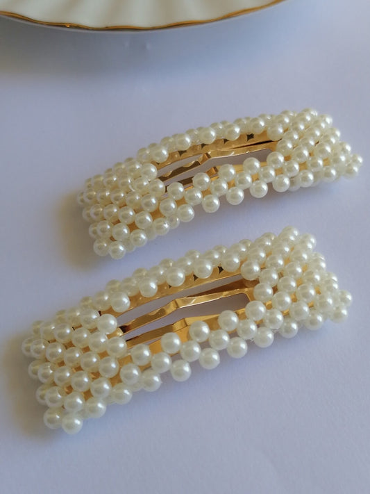 Pearl Square Hair Clips