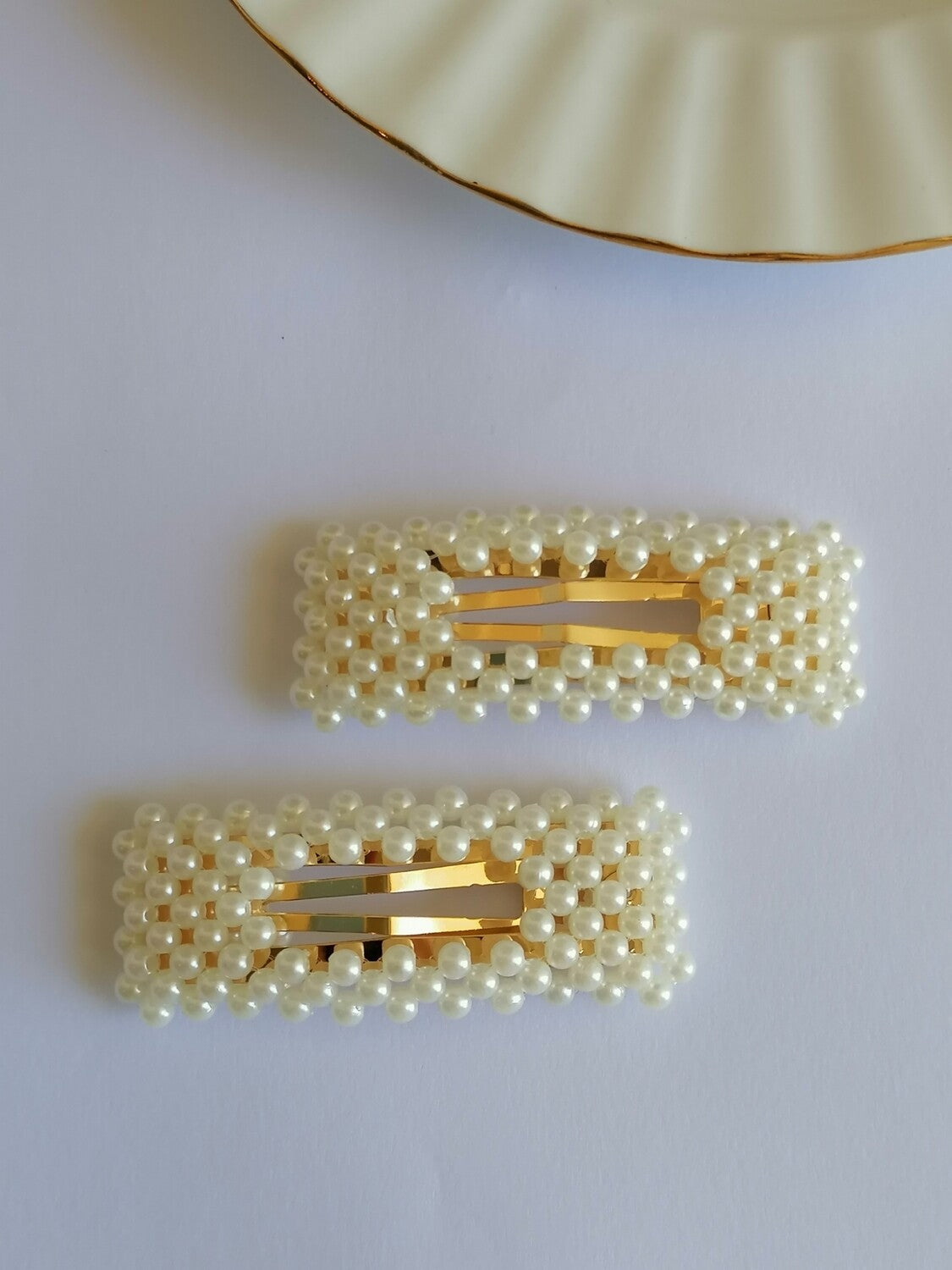 Pearl Square Hair Clips