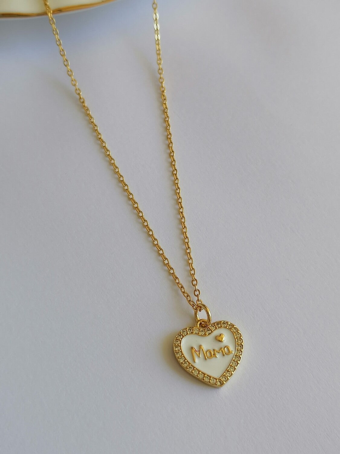 White Heart Mama Necklace