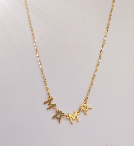 Gold Polished Mama Necklace