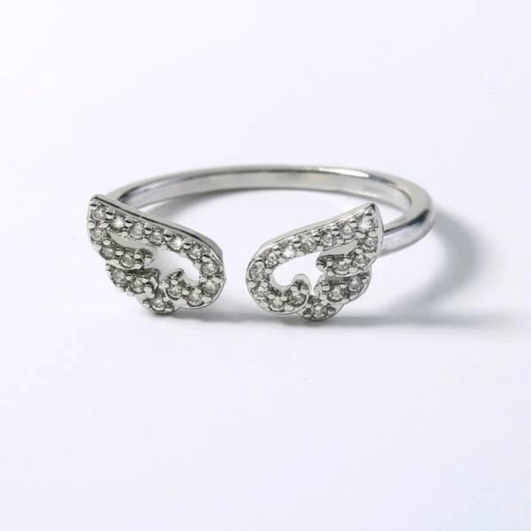 Cubic Wing Ring - Silver