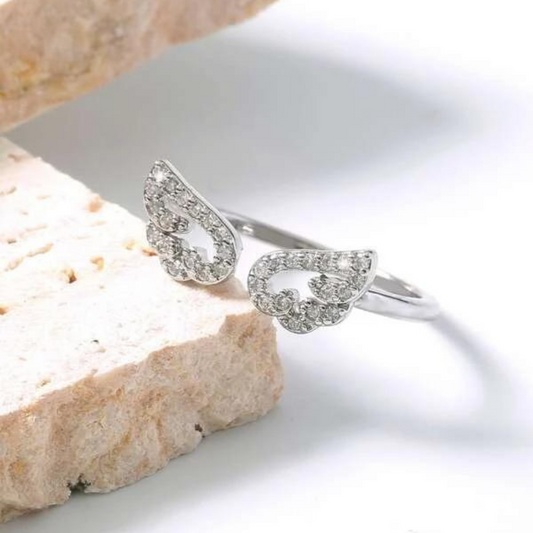 Cubic Wing Ring - Silver