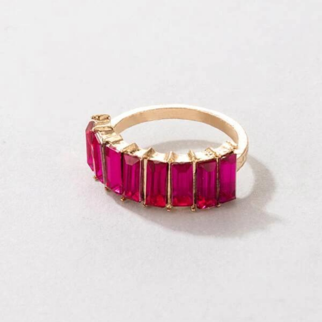 Hot Pink Rhinestone Ring