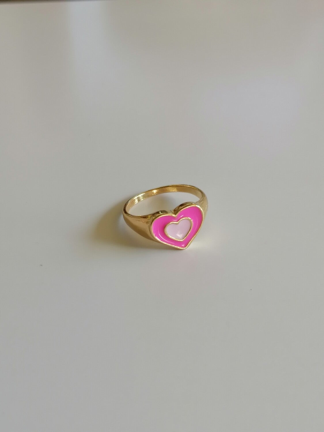 Pink Double Heart Ring