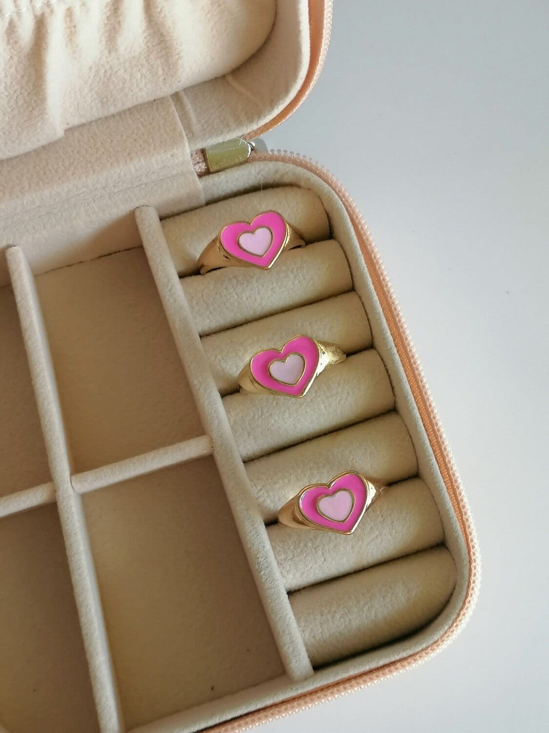 Pink Double Heart Ring