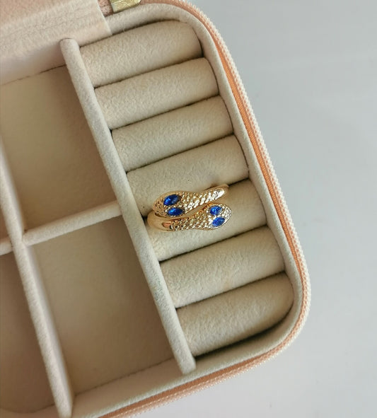 Blue Eyed Snake Ring