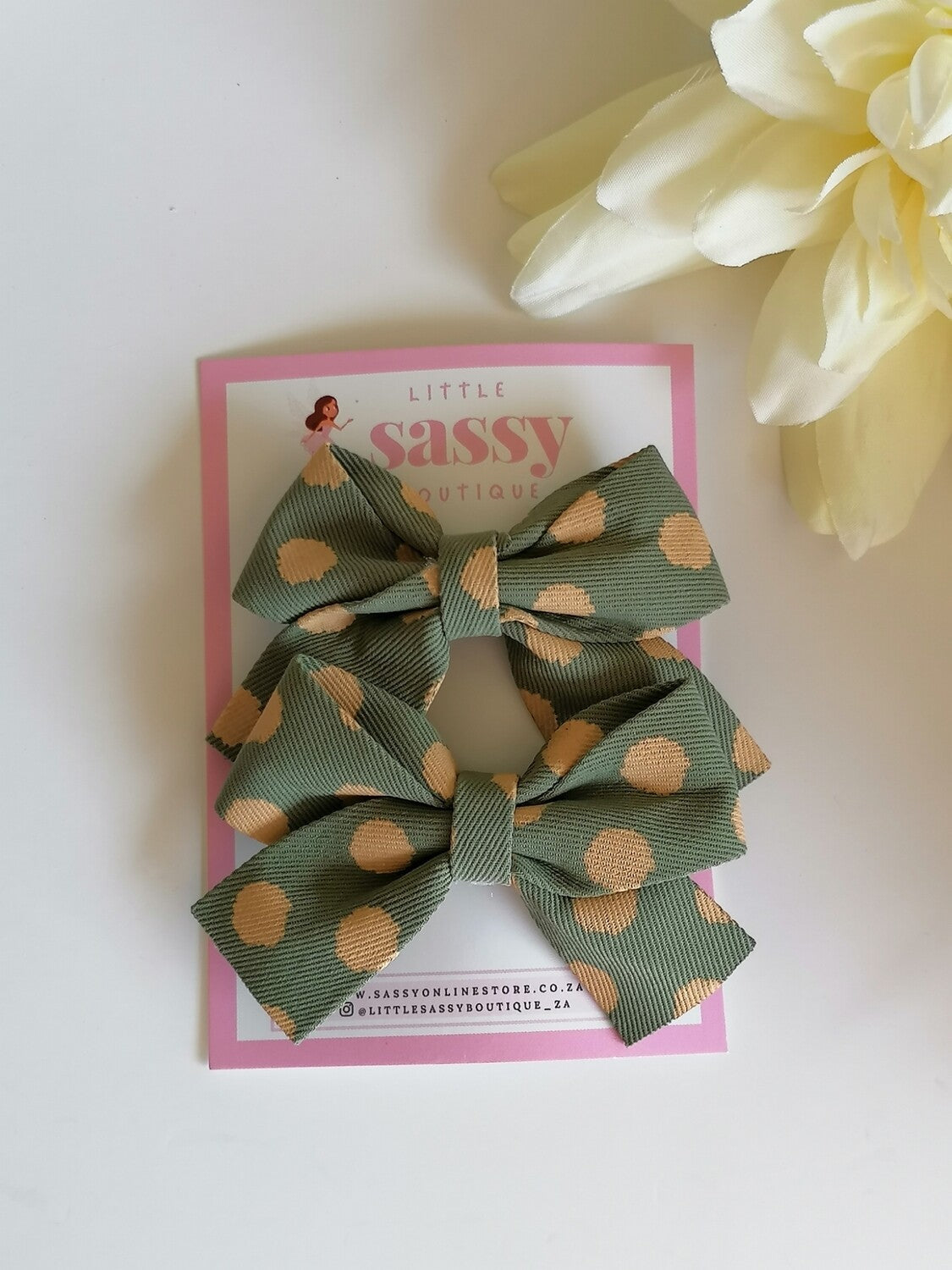 Polka Dot Bow Hair Clips - 2pcs