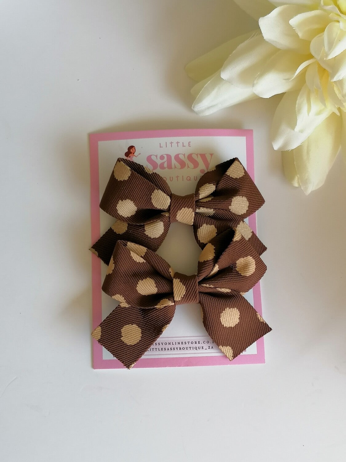 Polka Dot Bow Hair Clips - 2pcs