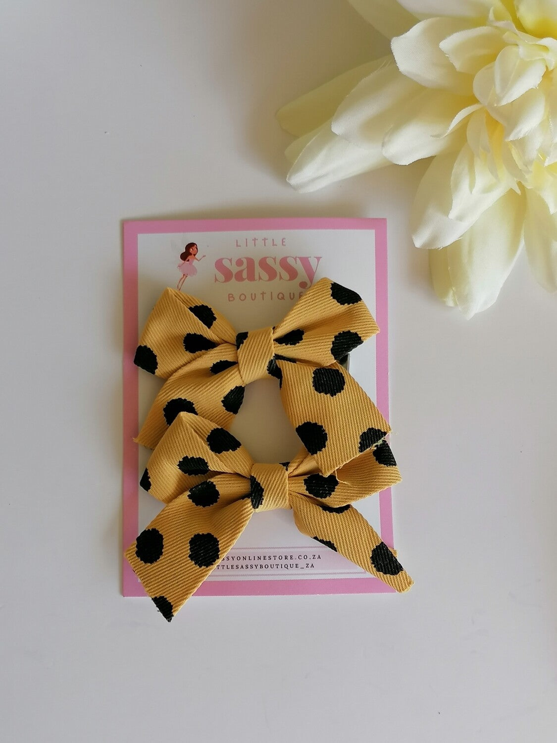 Polka Dot Bow Hair Clips - 2pcs