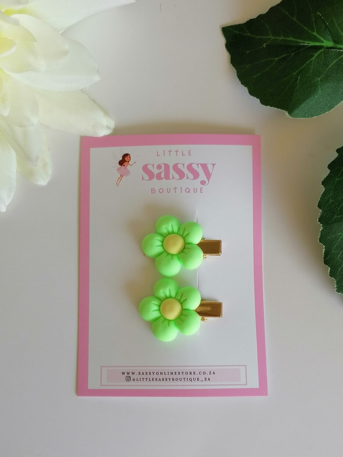 Pretty Flower Mini Hair Clips - 2pcs