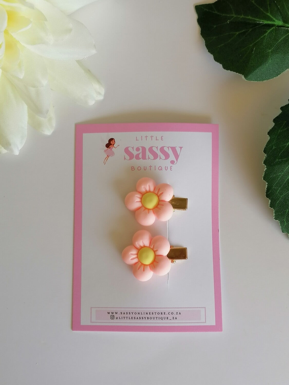 Pretty Flower Mini Hair Clips - 2pcs