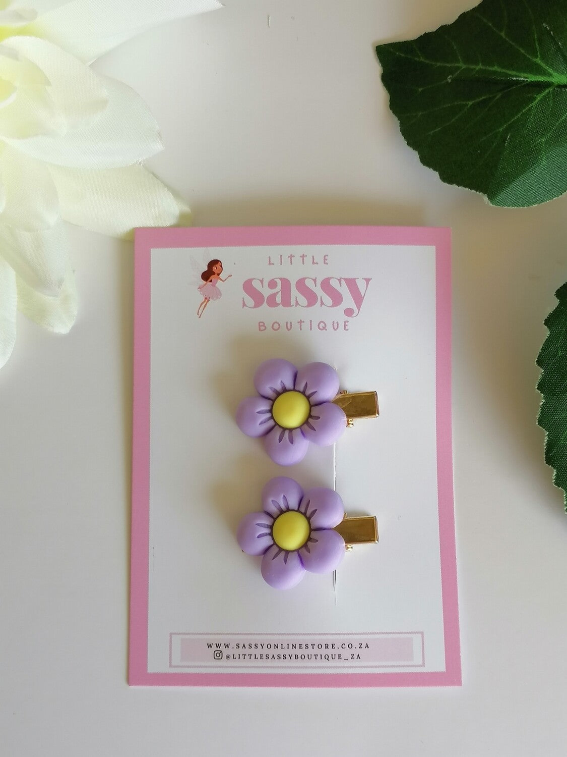 Pretty Flower Mini Hair Clips - 2pcs