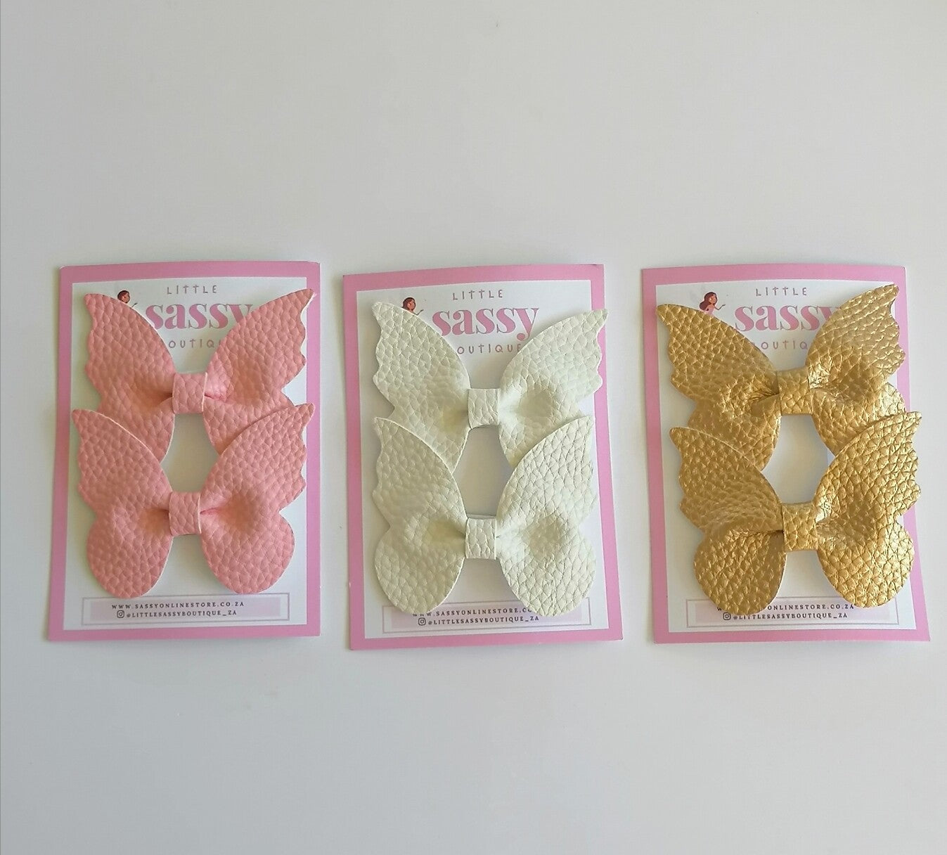 Faux Leather Butterfly Hair Clips 2pcs