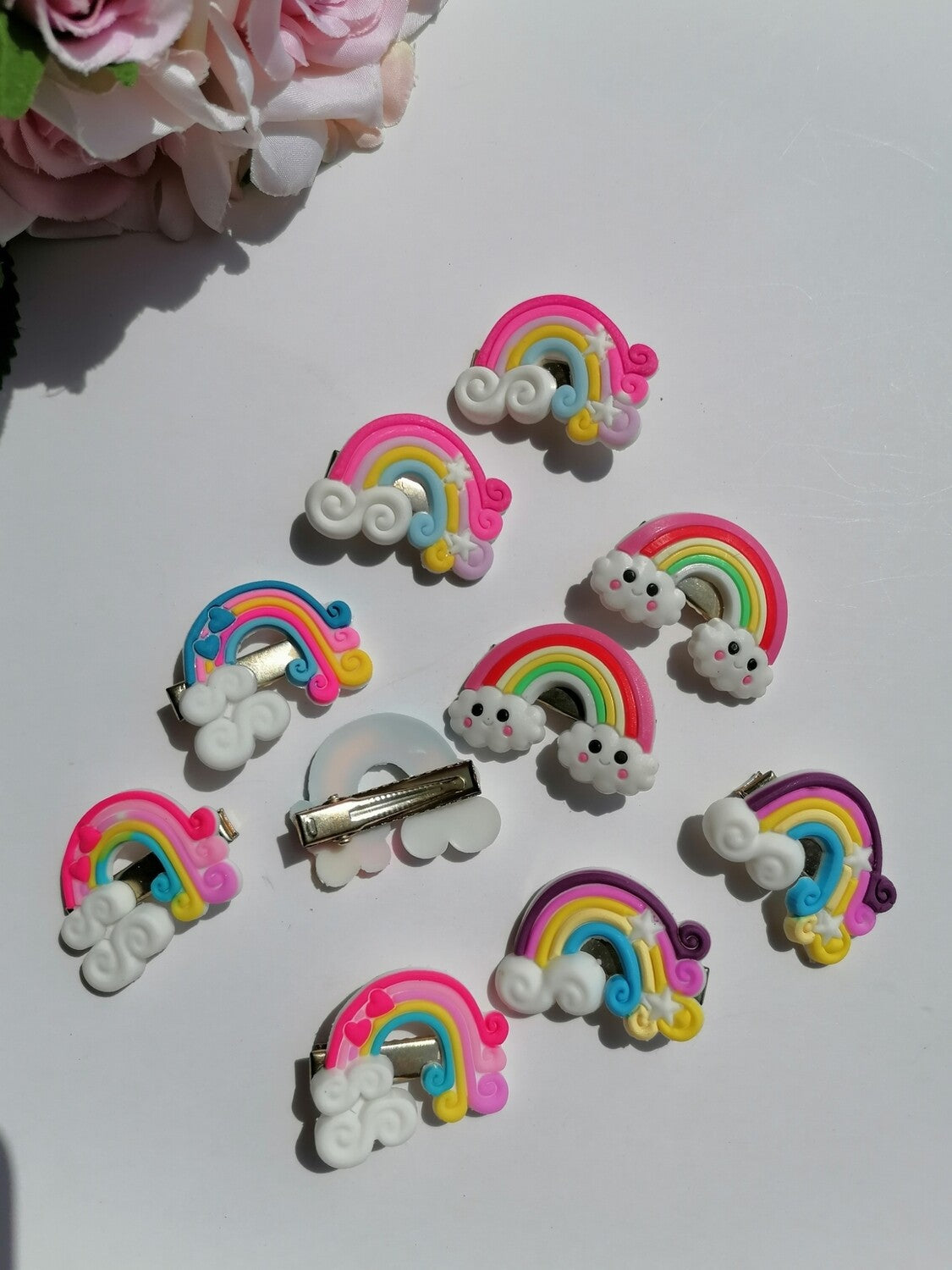 Rainbow Hair Clips 2pcs