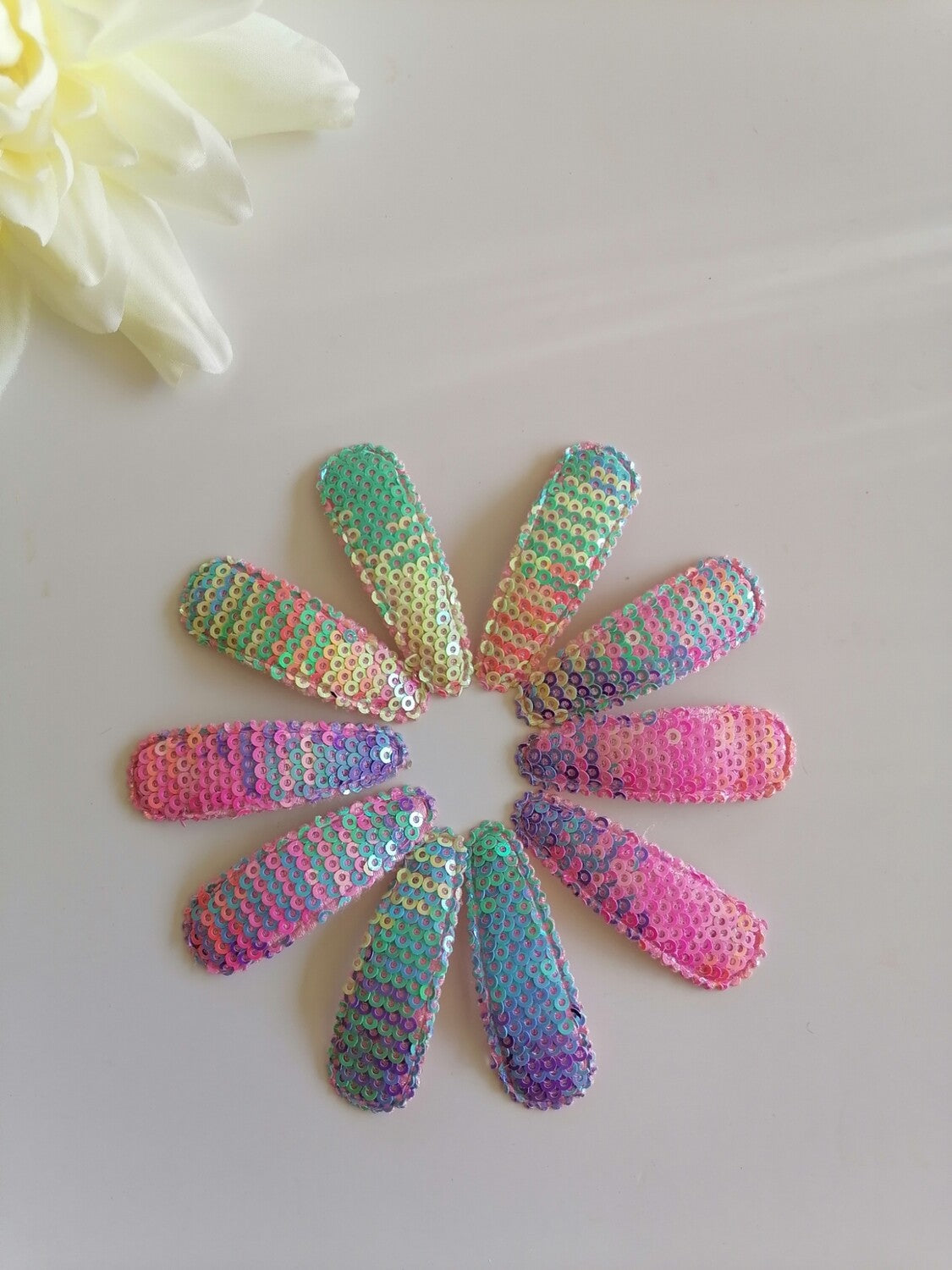 Mermaid Sequins Snaps 2pcs