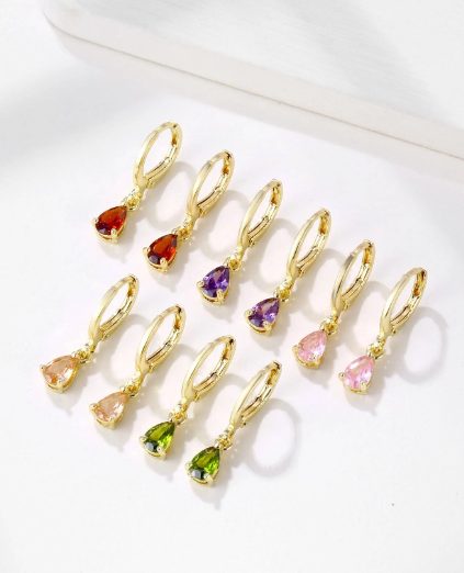 Cubic Zirconia Tear Drops (5 Colors)