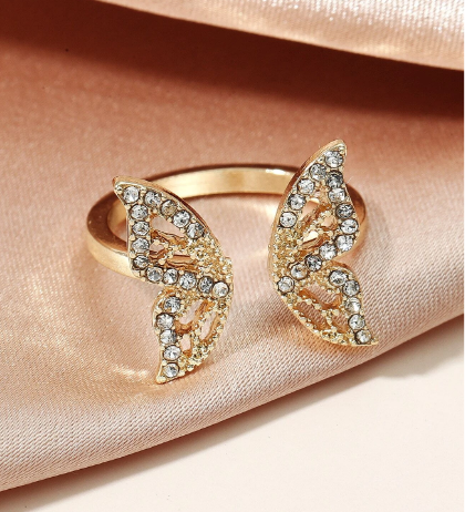 Cubic Butterfly Cuff Ring