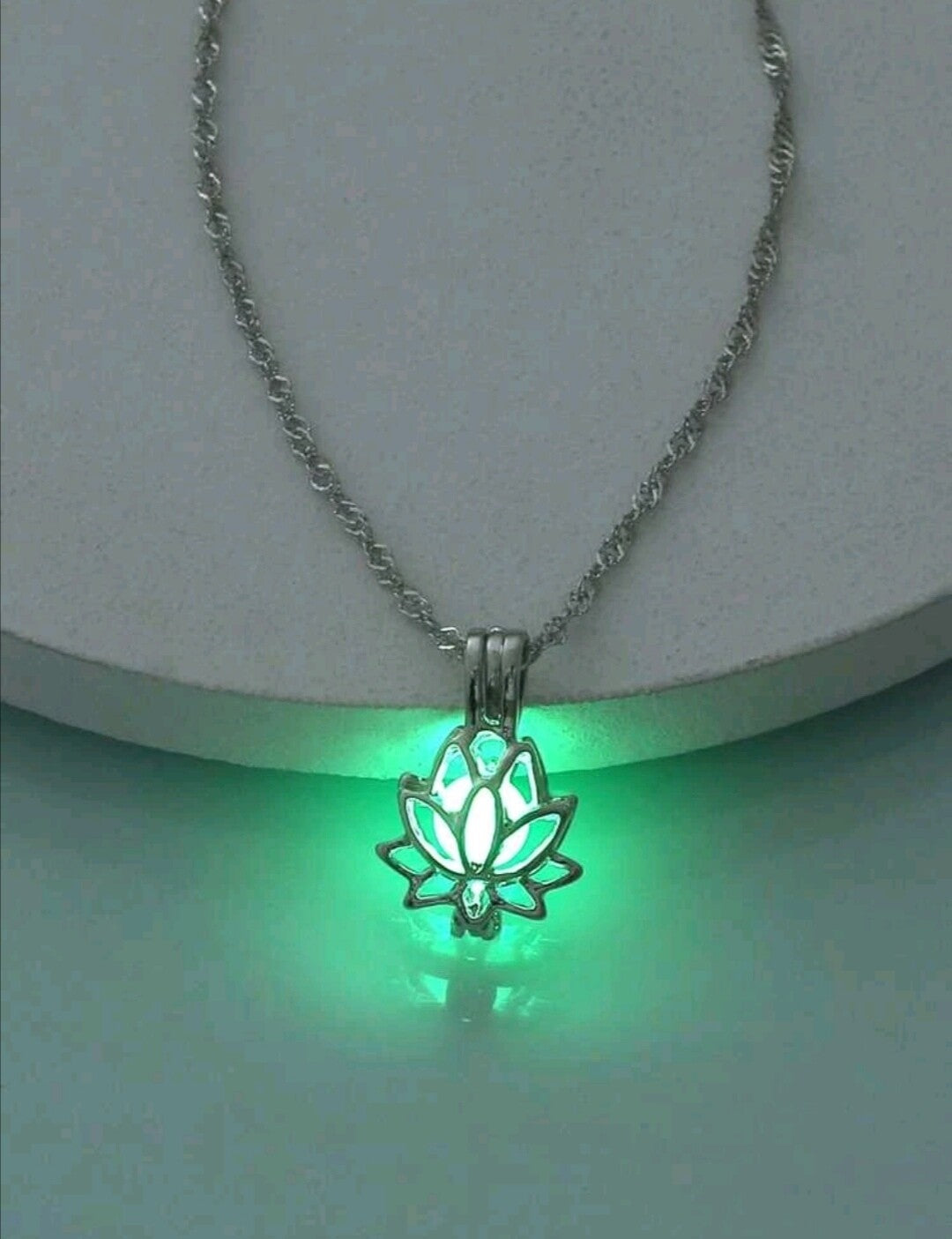 Lotus Flower Necklace -Glow In The Dark