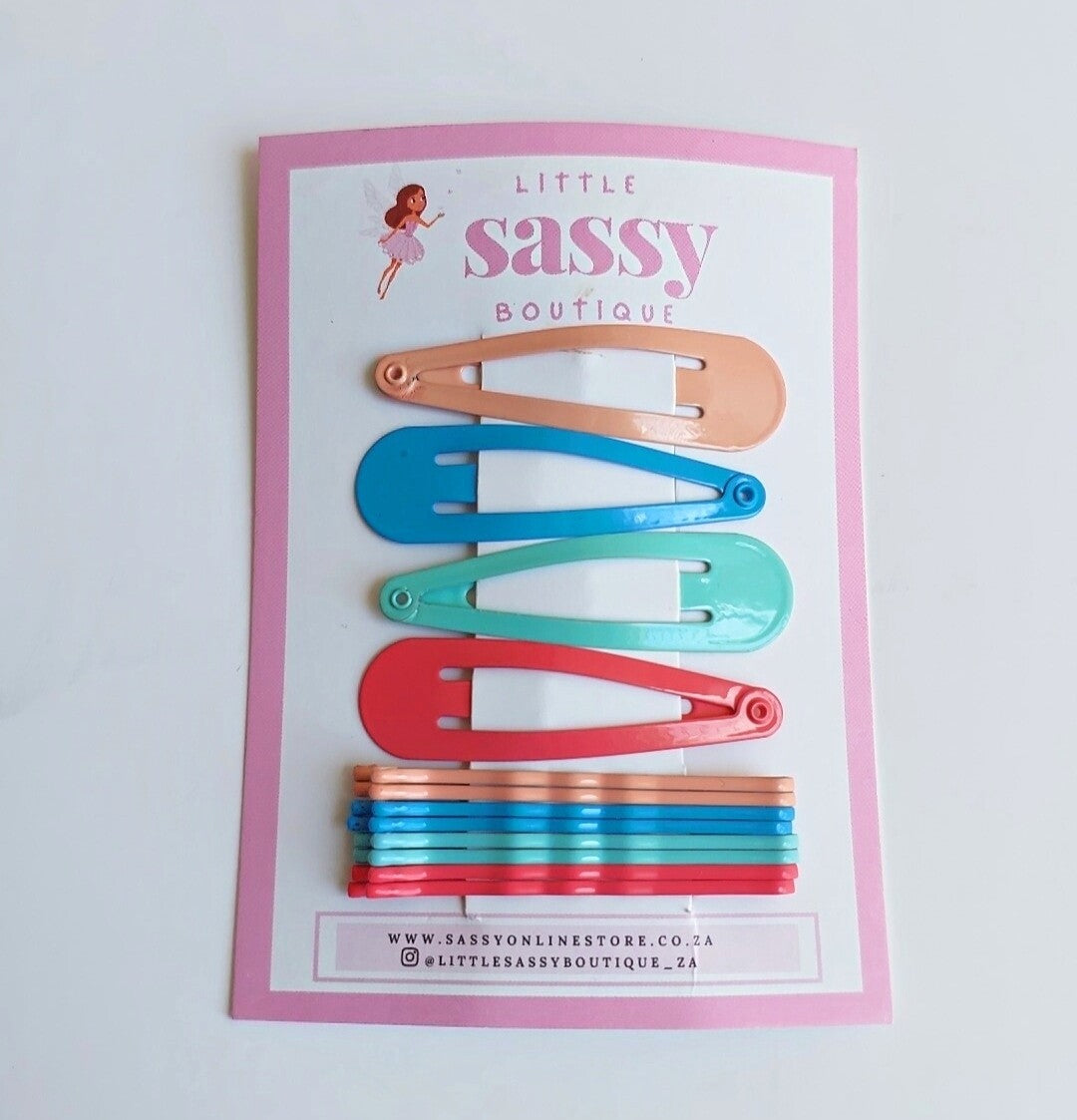 Snap Clips & Hair Slides Set 12 pcs