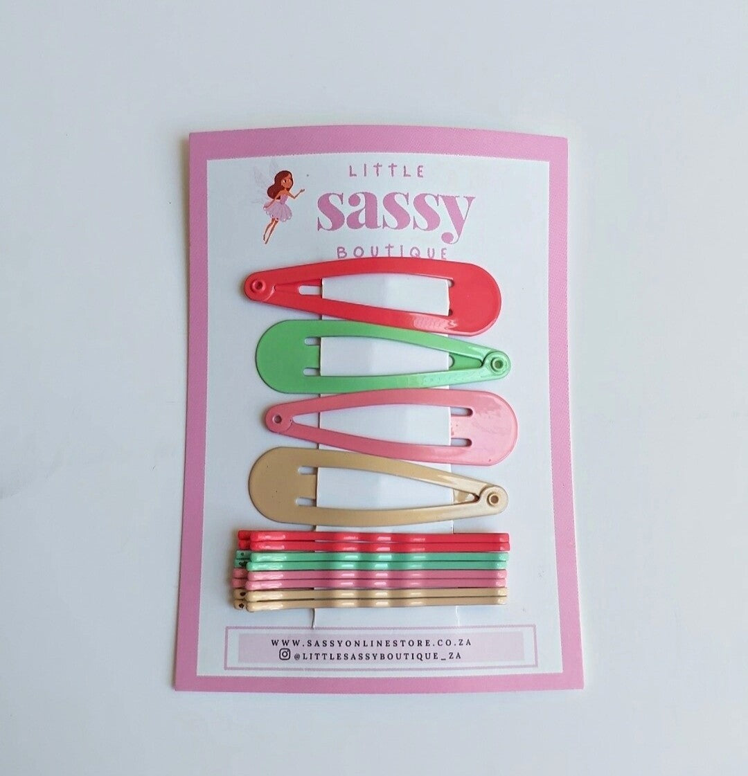 Snap Clips & Hair Slides Set 12 pcs