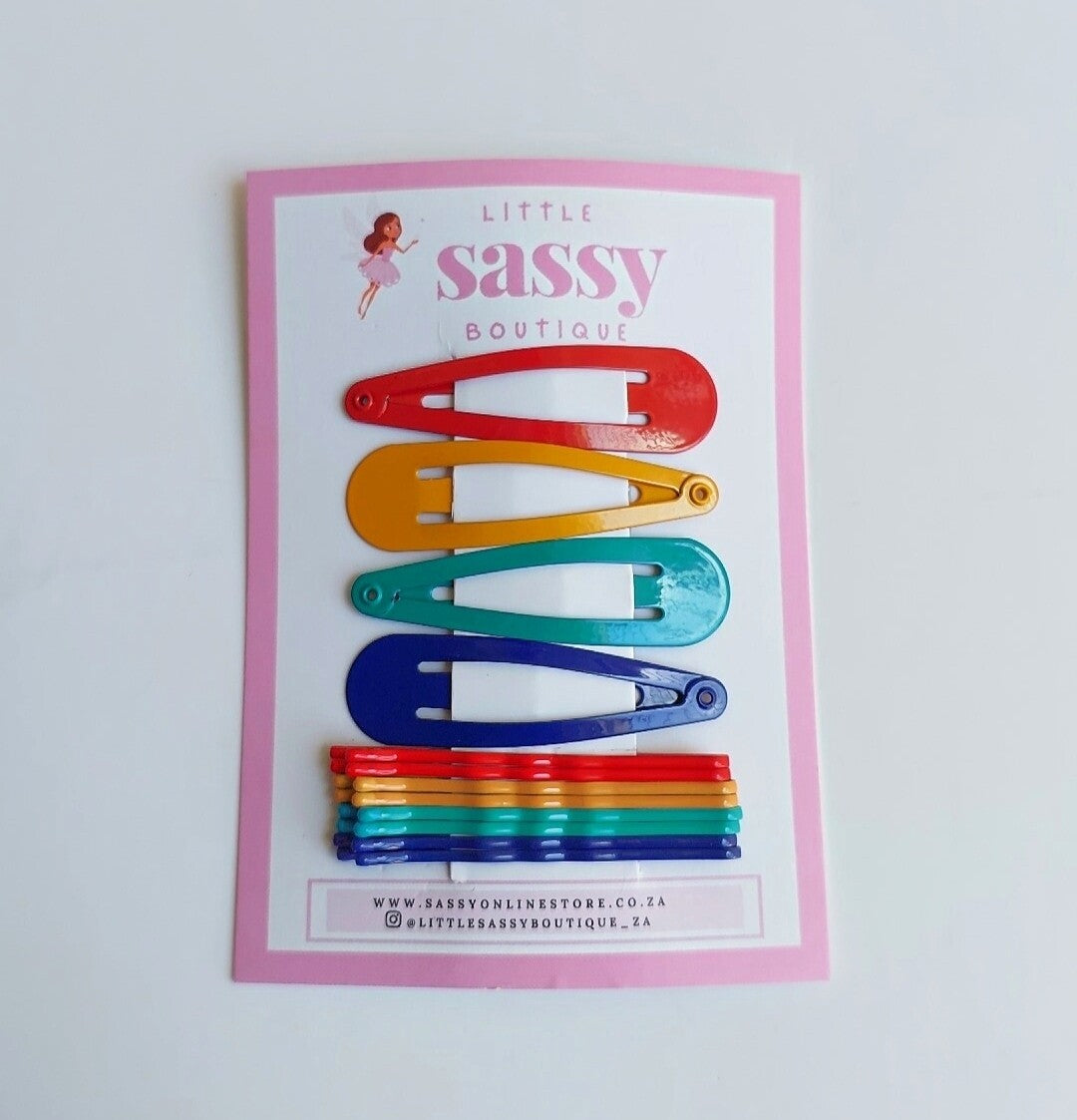 Snap Clips & Hair Slides Set 12 pcs