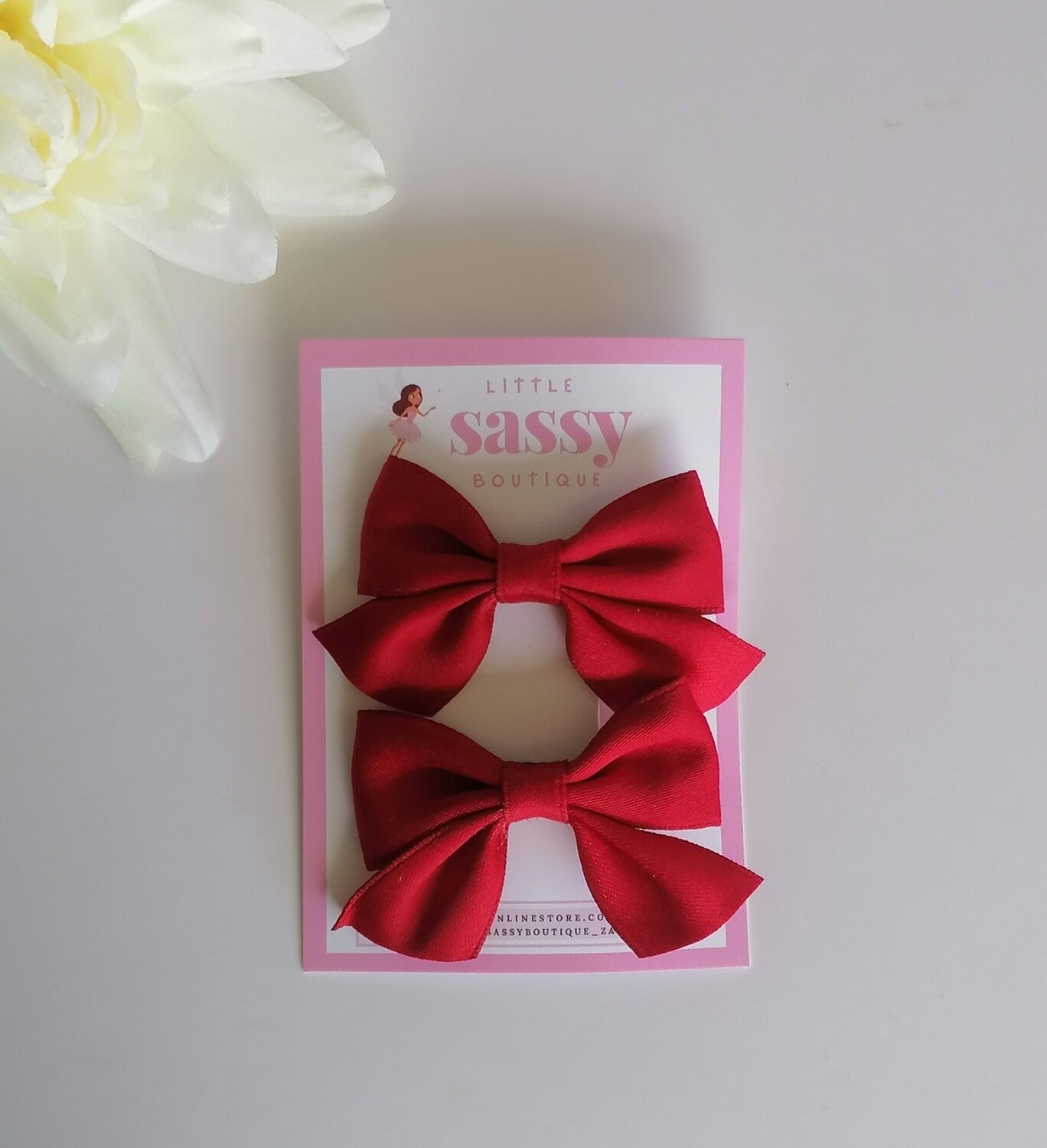 Satin Mini Bow Clips 2pcs