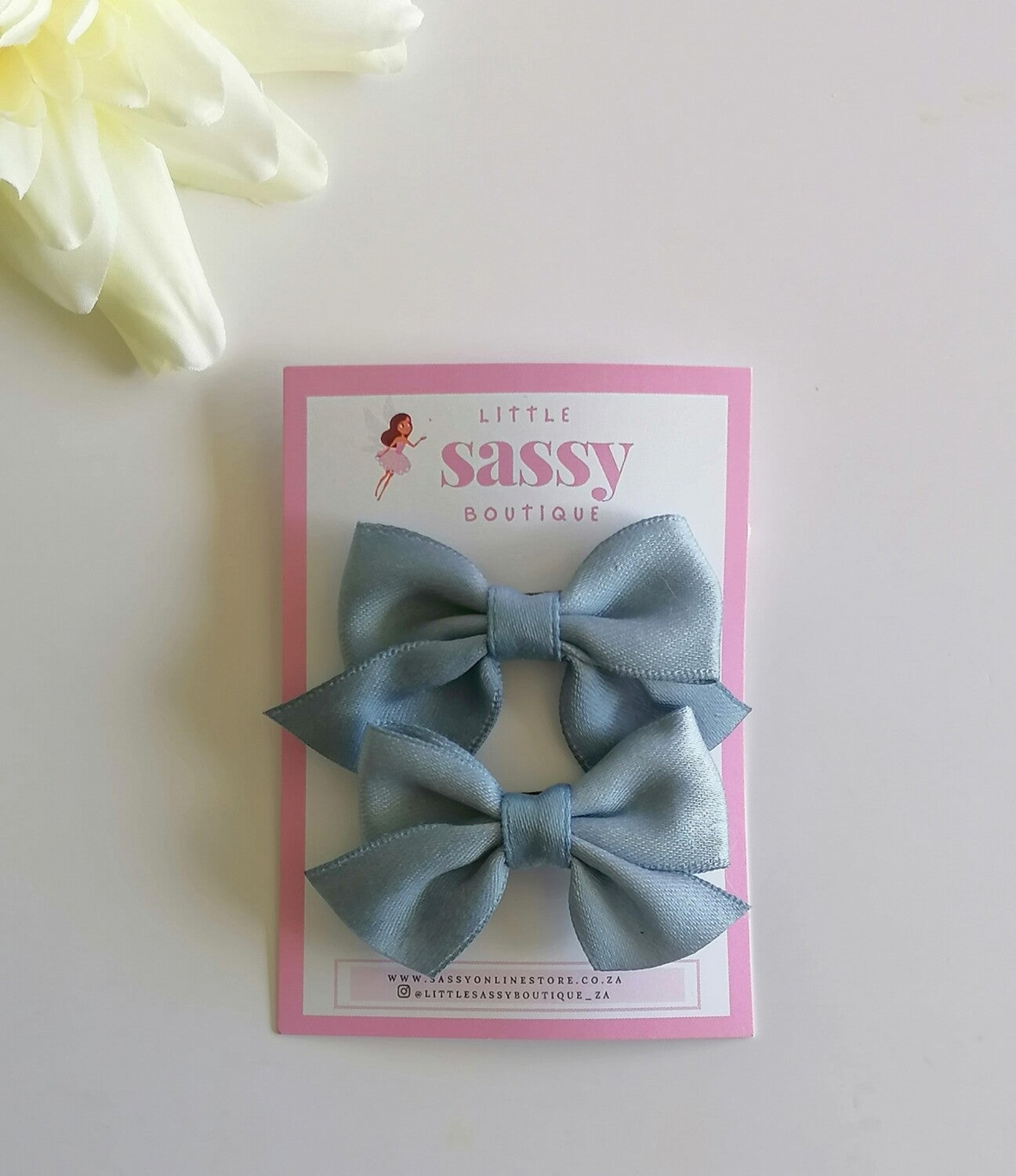 Satin Mini Bow Clips 2pcs