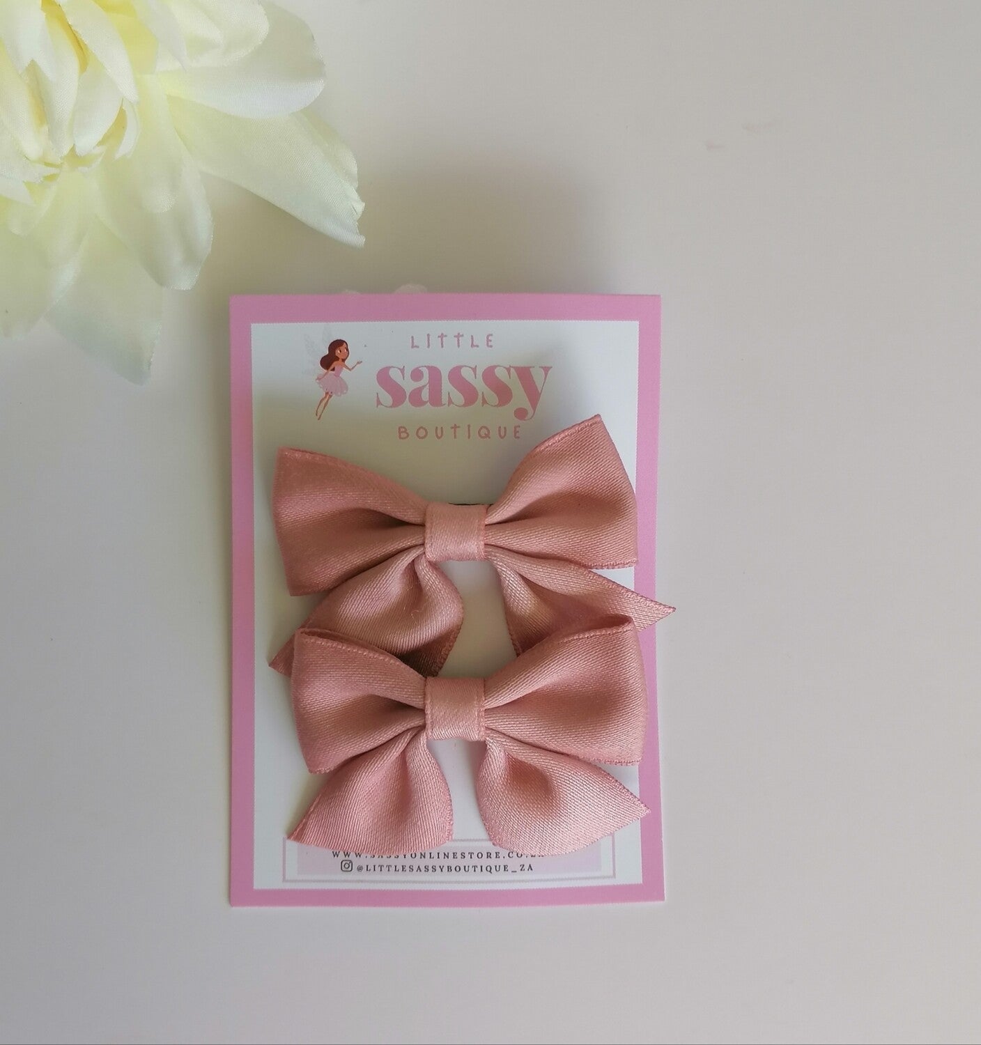 Satin Mini Bow Clips 2pcs