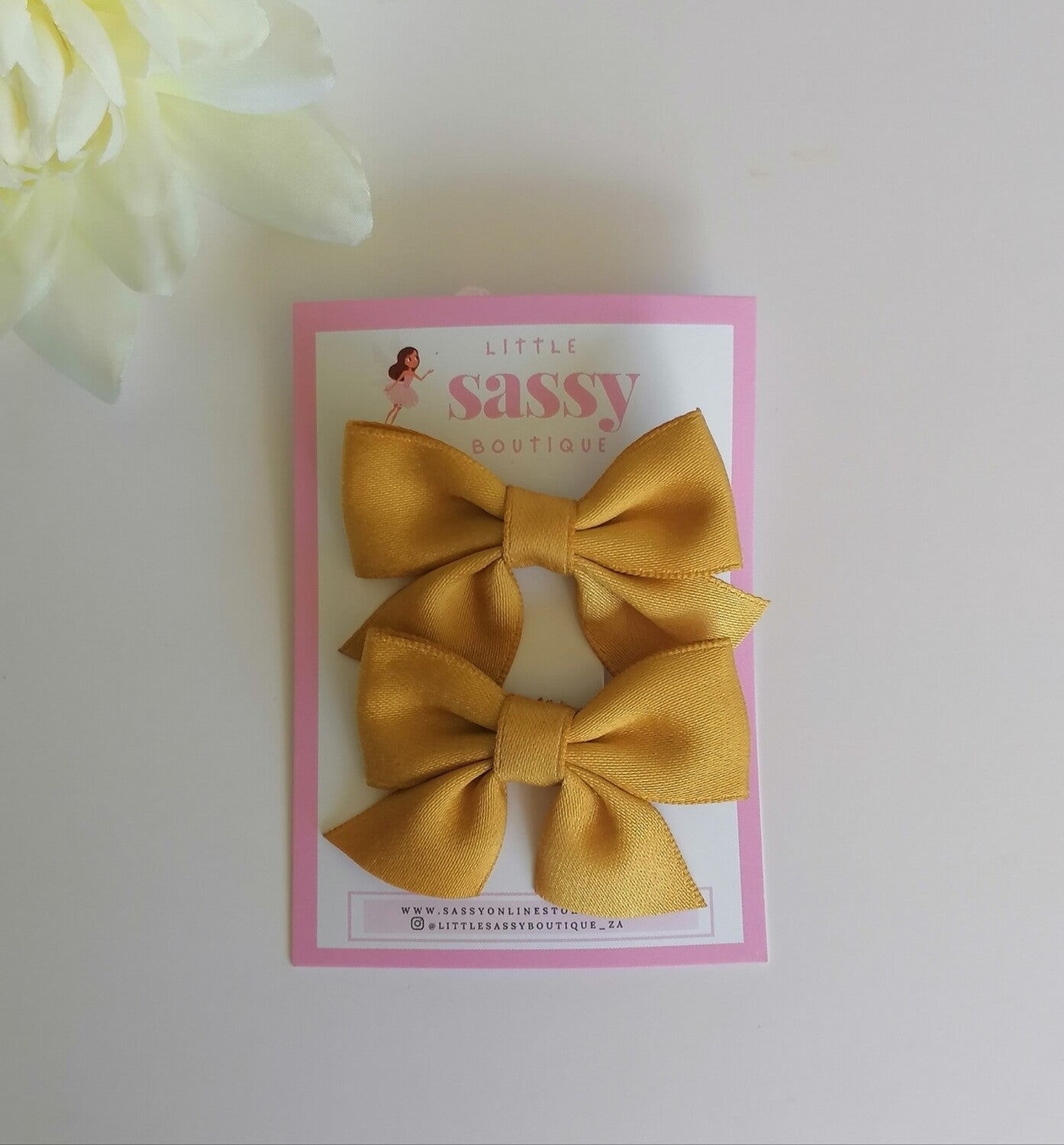 Satin Mini Bow Clips 2pcs