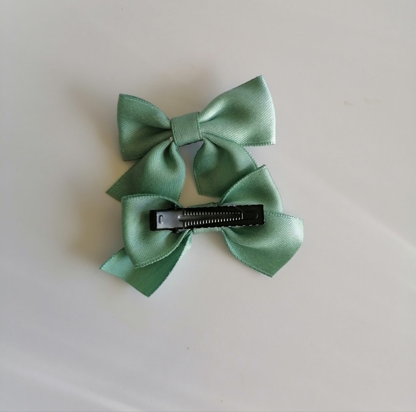 Satin Mini Bow Clips 2pcs