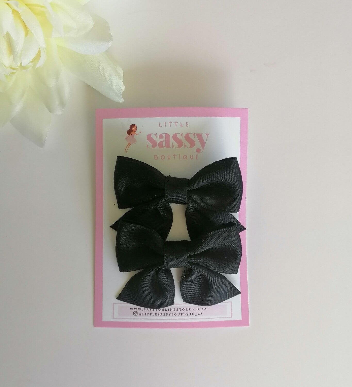 Satin Mini Bow Clips 2pcs