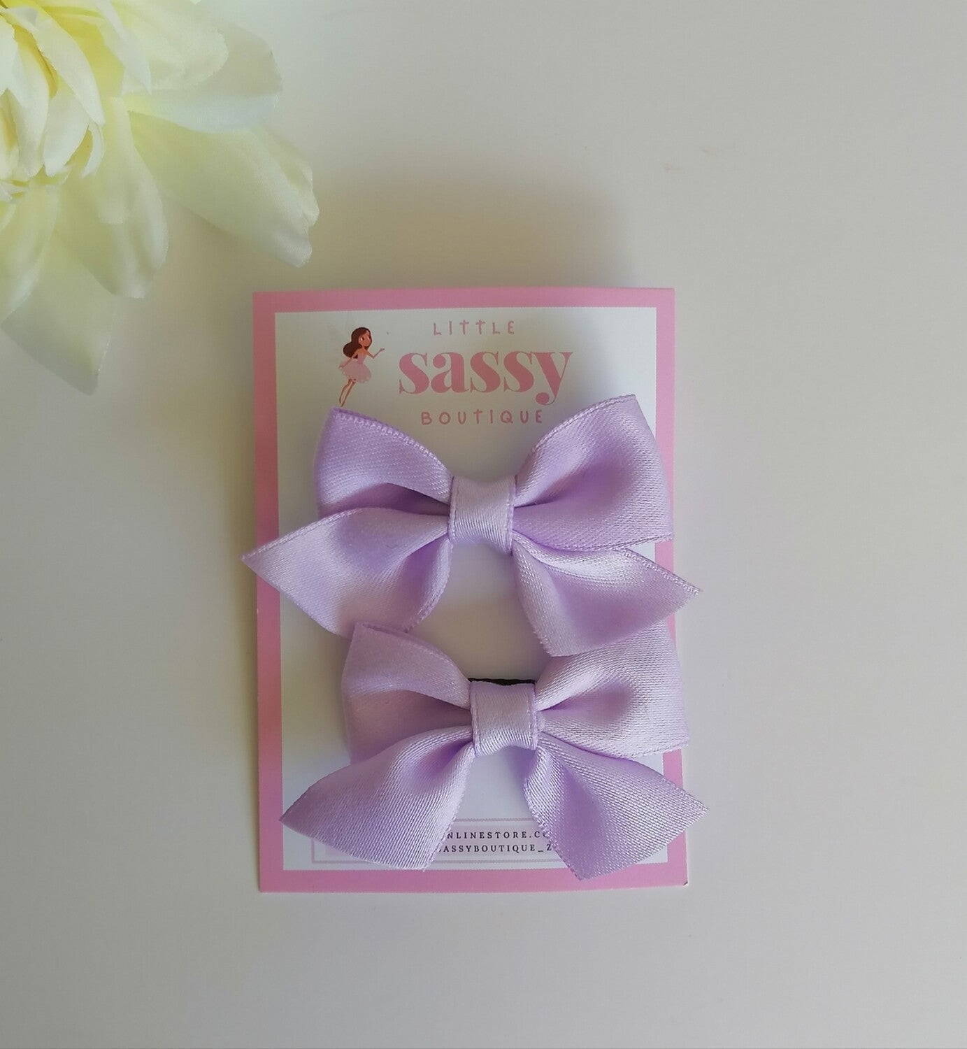 Satin Mini Bow Clips 2pcs