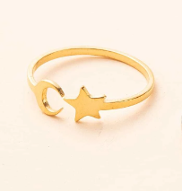 Dainty Moon & Star Cuff Ring