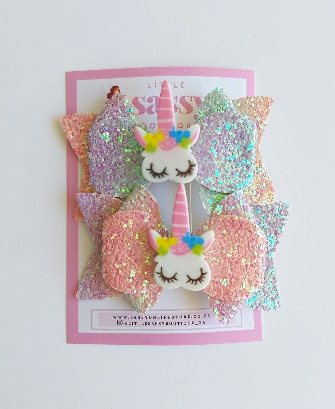 Glitter Unicorn Clips 2pcs