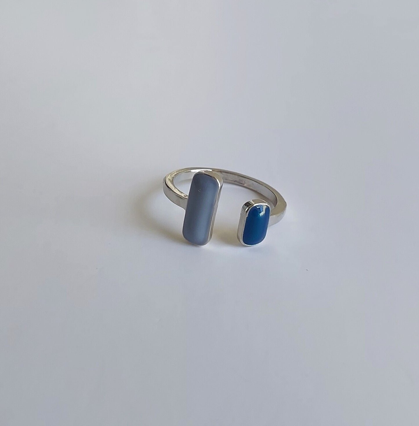 Blue & Grey / White & Black Cuff Ring