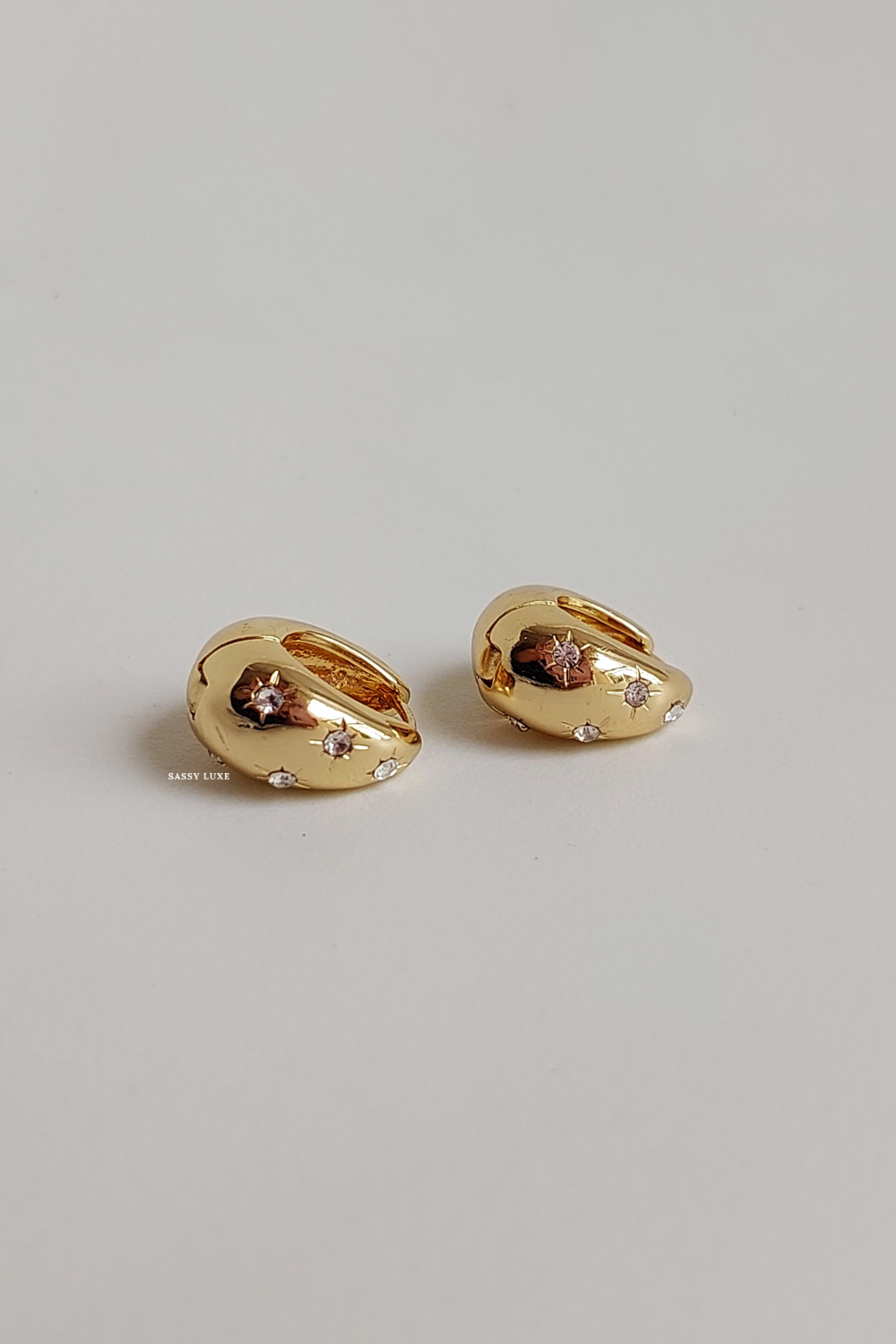 Gold Drop Rhinestone Earrings