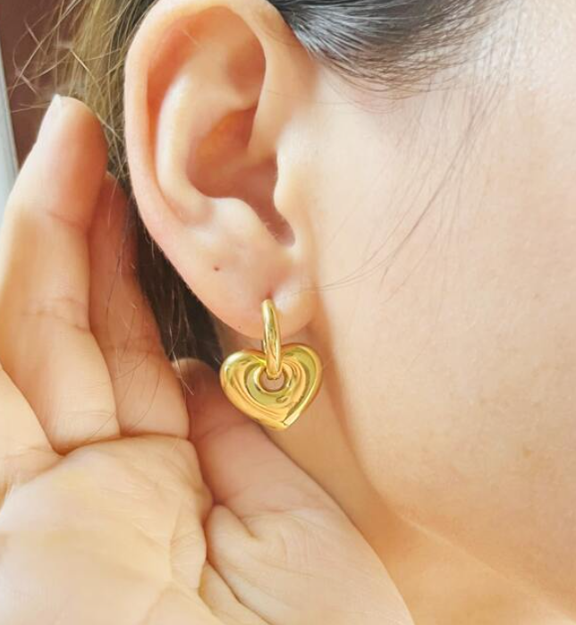 Nyla Heart | Hoop Earrings