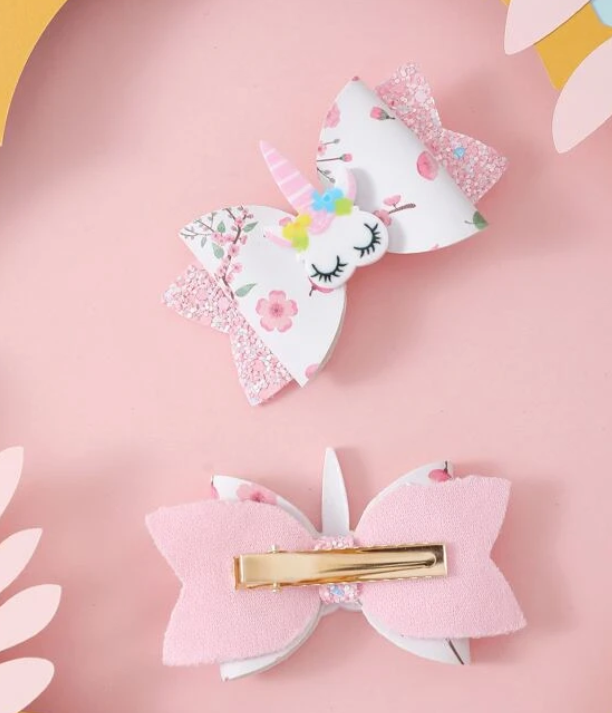 Cherry Blossom Unicorn Hair Clips