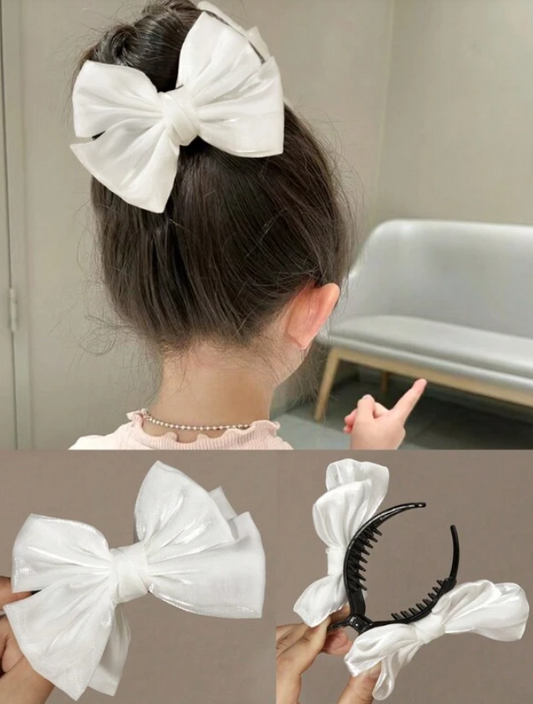 Bowknot Hair Claw - White