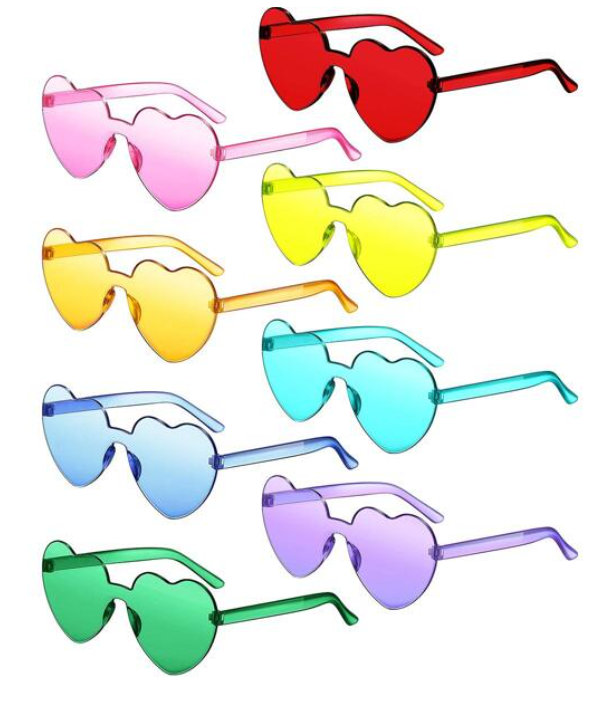 Transparent Heart Shaped Sunglasses ( 10 Colors )