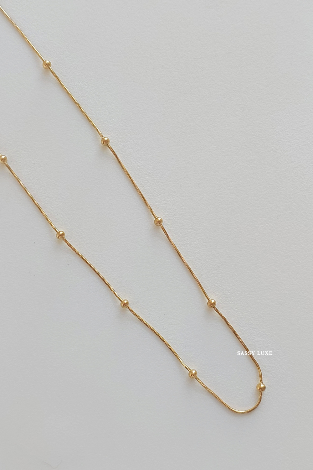 Slim Gold Bead Necklace